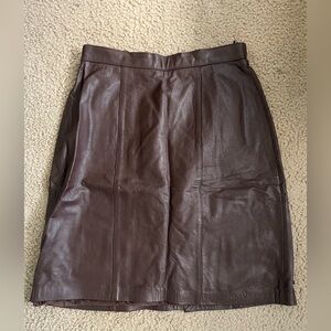 Vintage Brown Leather Skirt Sz8